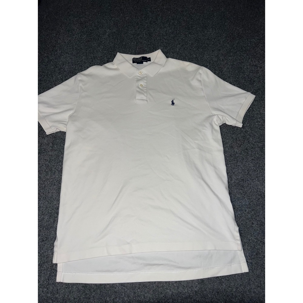 Polo Ralph Lauren Mens White Short Sleeve Cotton Polo Shirt Size M